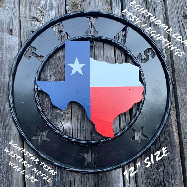 STATE OF TEXAS MAP 12" METAL SIGN WESTERN HOME DECOR NEW