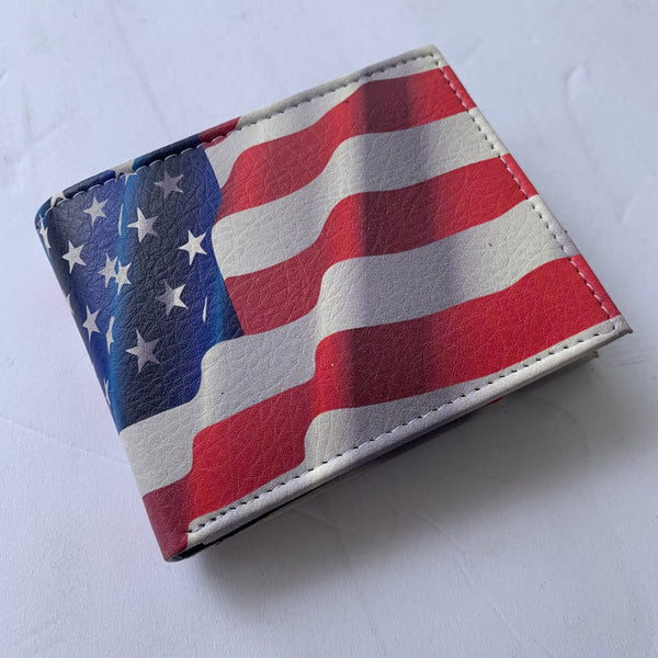 5" USA FLAG AMERICANA WALLET LEATHER BIFOLD WALLET