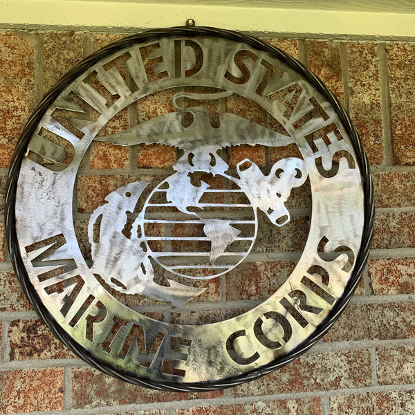 24" US MARINE CORPS MILITARY LASERCUT RAW METAL WALL ART WESTERN HOME DECOR HANDMADE NO PAINT