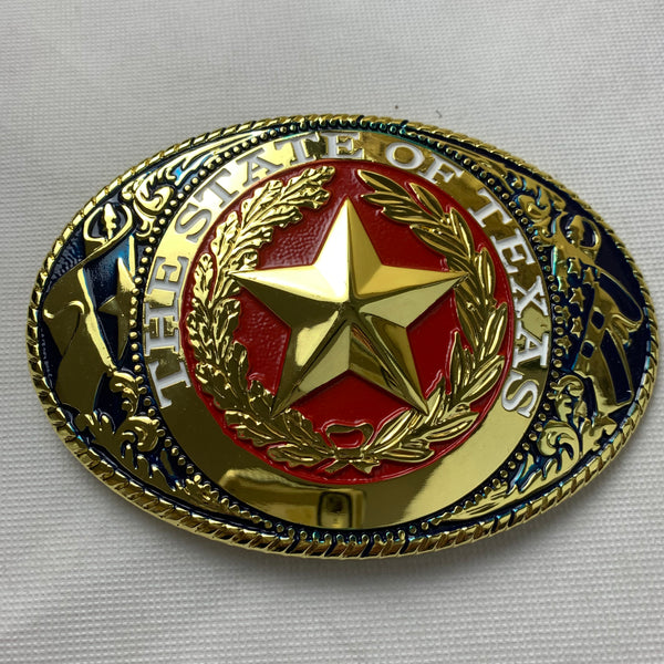 6" X 4" LONESTAR STATE GOLD STAR BELT BUCKLE EXTRA LARGE WESTERN METAL BUCKLE FASHION ART NEW #EH12225