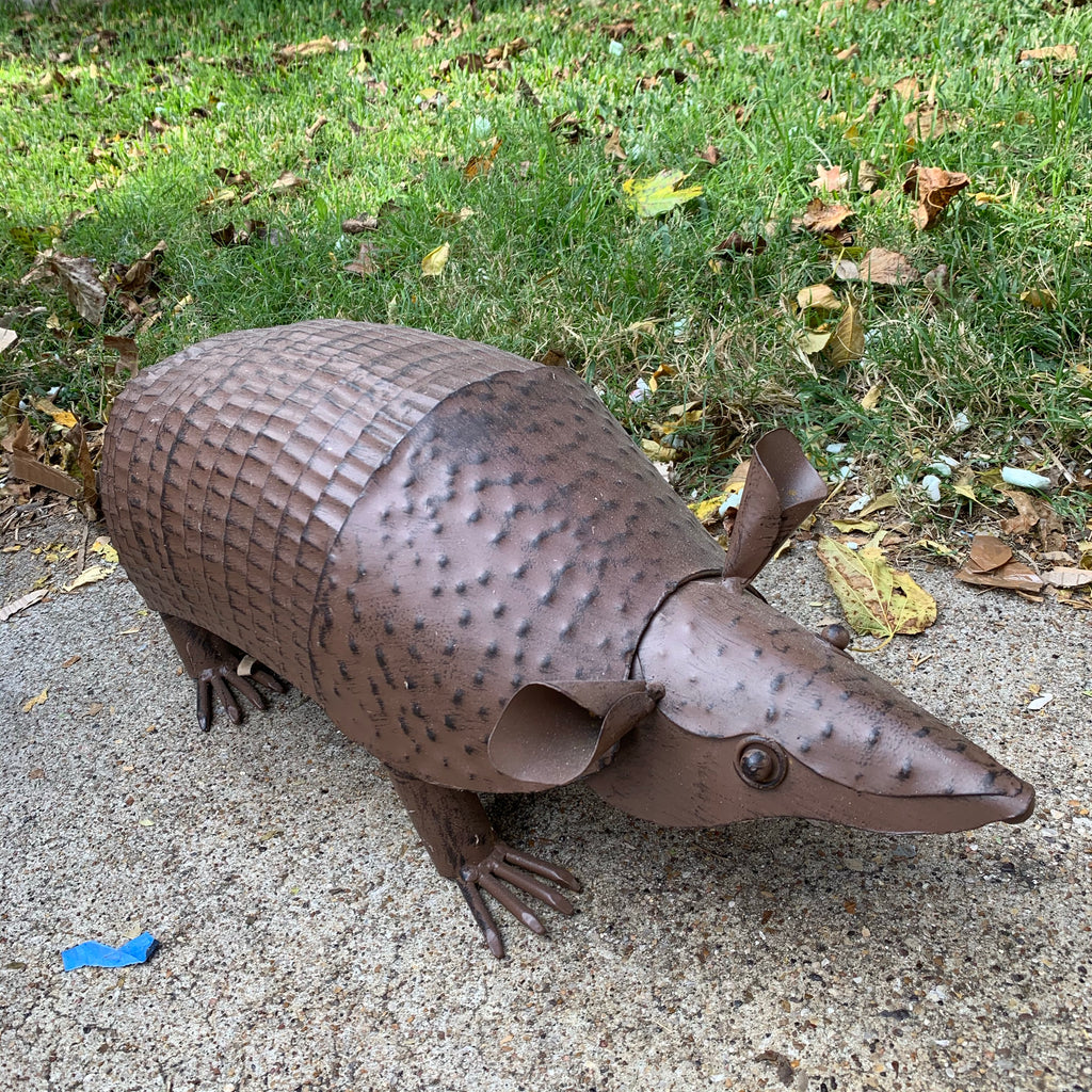10",14",23",30" ARMADILLO GARDEN ANIMAL SCULPTURE METAL DECOR ORNAMENT OUTDOOR OR INDOOR TEXAS YARD ART