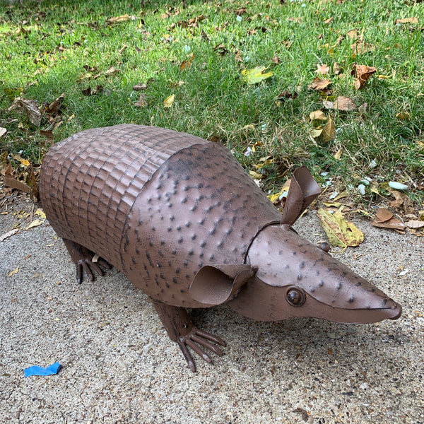 10",14",23",30" ARMADILLO GARDEN ANIMAL SCULPTURE METAL DECOR ORNAMENT OUTDOOR OR INDOOR TEXAS YARD ART