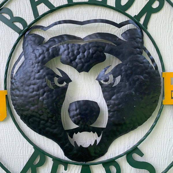 12",18",24",32" BAYLOR BEARS CUSTOM METAL VINTAGE CRAFT SIGN WESTERN HOME DECOR HANDMADE