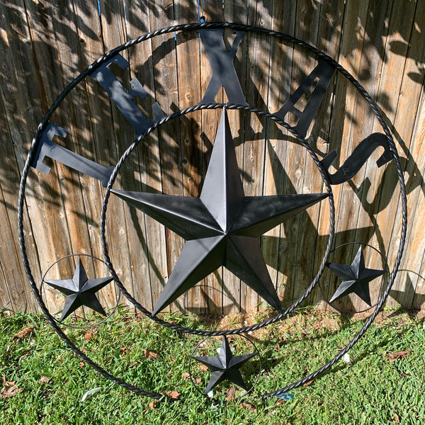 TEXAS GIANT BLACK LONE STAR METAL ART WESTERN HOME DECOR VINTAGE RUSTIC BRONZE COPPER 60", 5 FOOT, 72" 6 FOOT