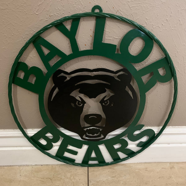 12",18",24",32" BAYLOR BEARS CUSTOM METAL VINTAGE CRAFT SIGN WESTERN HOME DECOR HANDMADE
