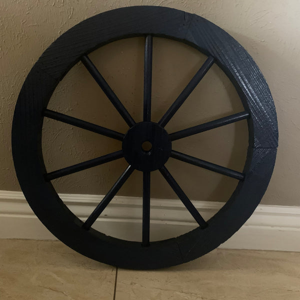 16",24",30" WAGON WHEEL BARN WOOD NAVY BLUE WESTERN HOME DECOR