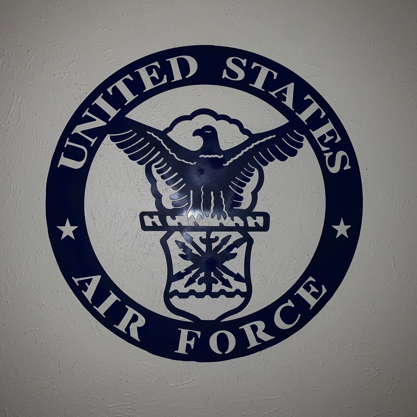 24" US AIR FORCE LASERCUT BLUE MILITARY METAL WALL ART AIRFORCE WESTERN HOME DECOR NEW