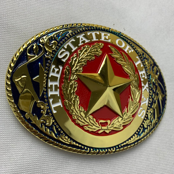 6" X 4" LONESTAR STATE GOLD STAR BELT BUCKLE EXTRA LARGE WESTERN METAL BUCKLE FASHION ART NEW #EH12225