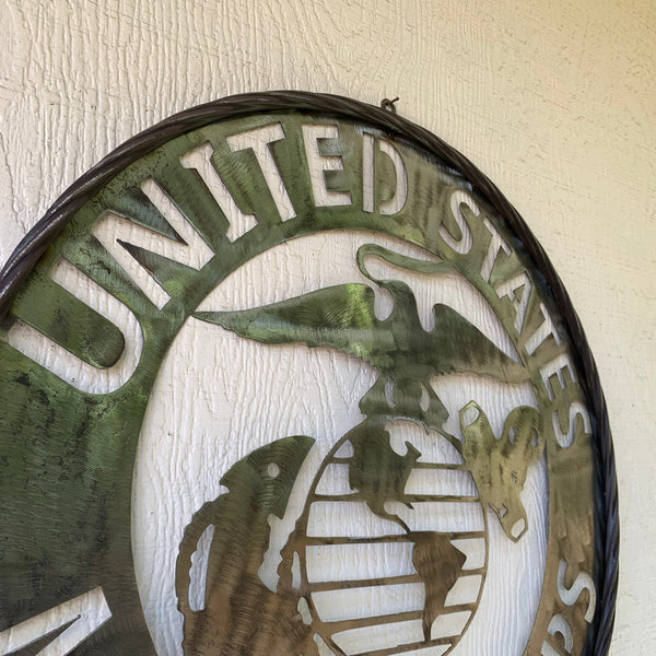 24" US MARINE CORPS MILITARY LASERCUT RAW METAL WALL ART WESTERN HOME DECOR HANDMADE NO PAINT