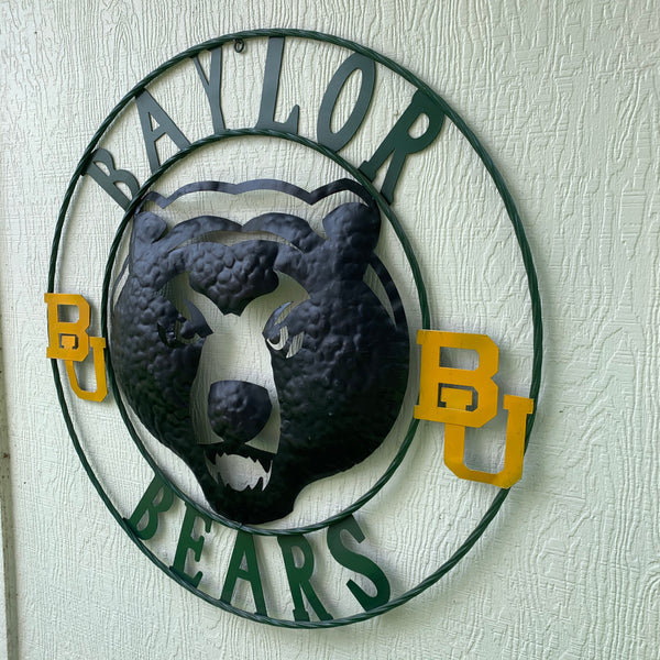 12",18",24",32" BAYLOR BEARS CUSTOM METAL VINTAGE CRAFT SIGN WESTERN HOME DECOR HANDMADE