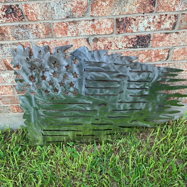 TATTERED USA AMERICAN FLAG RAW METAL LASERCUT HANDMADE WESTERN HOME DECOR BRAND NEW