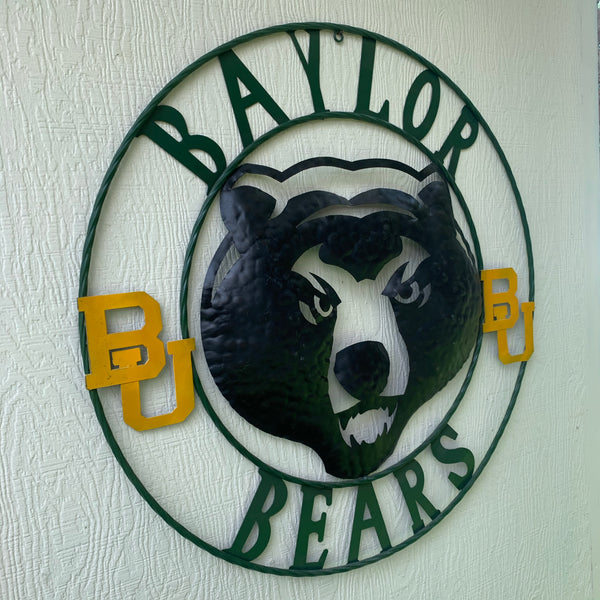 12",18",24",32" BAYLOR BEARS CUSTOM METAL VINTAGE CRAFT SIGN WESTERN HOME DECOR HANDMADE