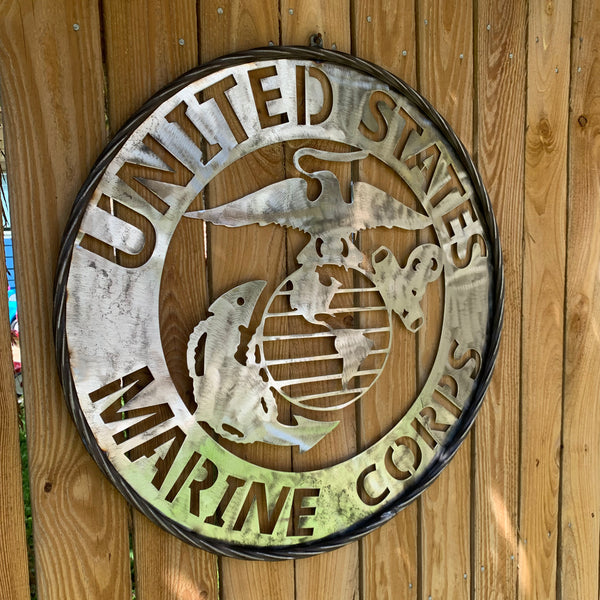 24" US MARINE CORPS MILITARY LASERCUT RAW METAL WALL ART WESTERN HOME DECOR HANDMADE NO PAINT