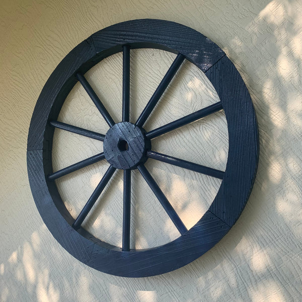 16",24",30" WAGON WHEEL BARN WOOD NAVY BLUE WESTERN HOME DECOR