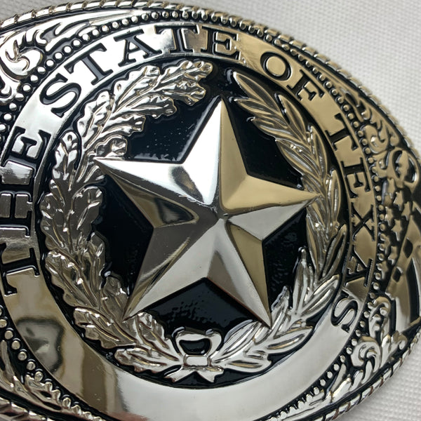 6" X 4" LONESTAR SILVER  STAR BELT BUCKLE WESTERN BELT BUCKLE FASHION ART NEW #EH12263