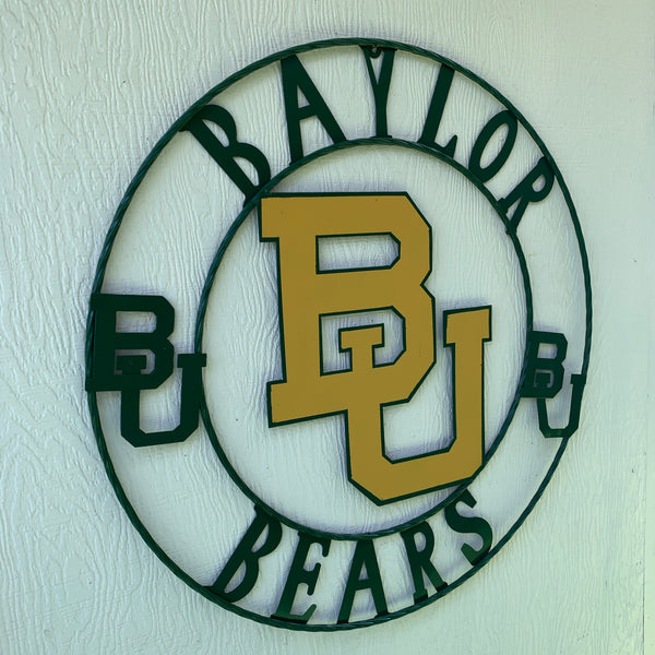 12",18",24",32" BAYLOR BEARS CUSTOM METAL VINTAGE CRAFT SIGN WESTERN HOME DECOR HANDMADE