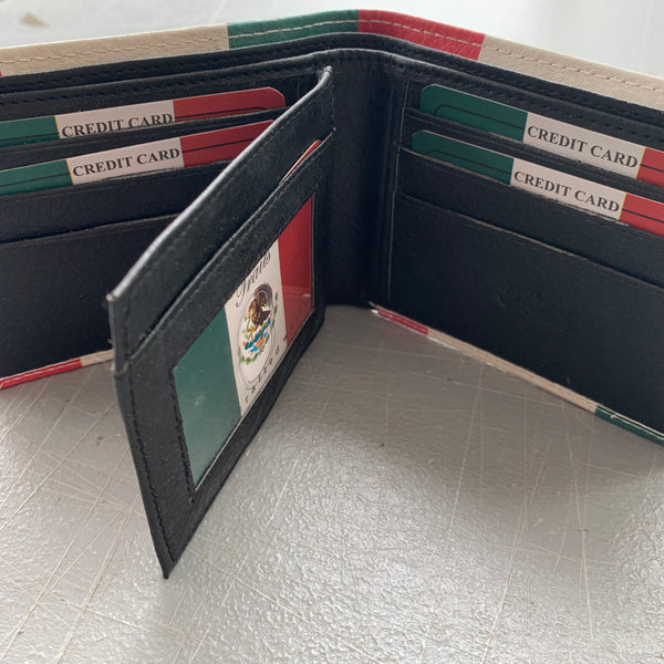 5" MEXICO FLAG WALLET LEATHER BIFOLD WALLET NEW