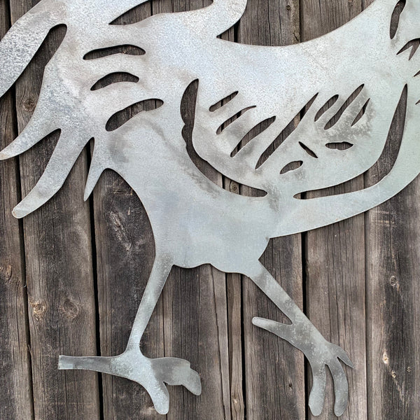 28"  X 28" CUSTOM ROOSTER LASERCUT ART WITH RING DESIGN WESTERN METAL ANIMAL ART HOME WALL DECOR BRAND NEW