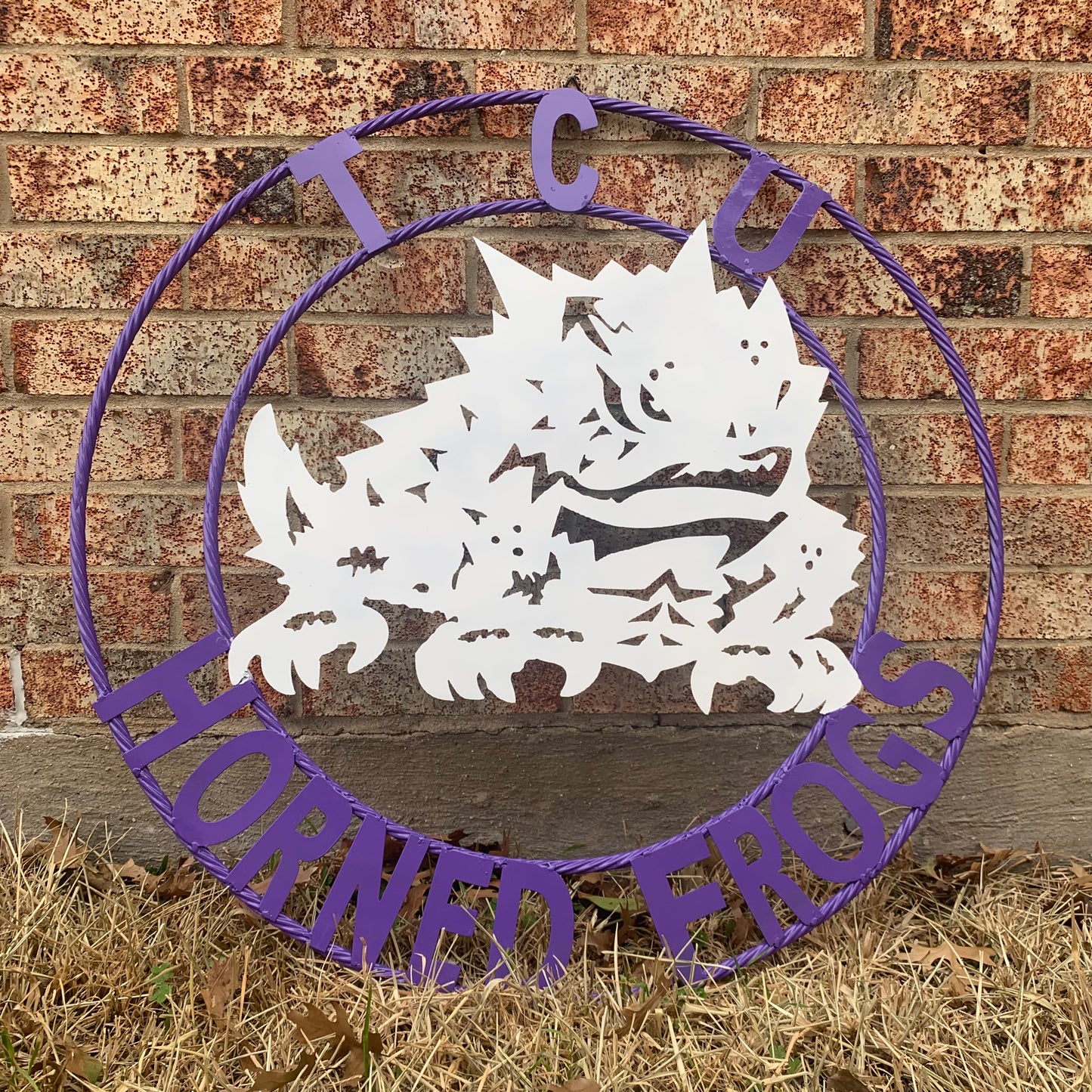12",18",24",32",36" TCU HORNED FROGS CUSTOM METAL VINTAGE CRAFT TEAM SIGN HANDMADE