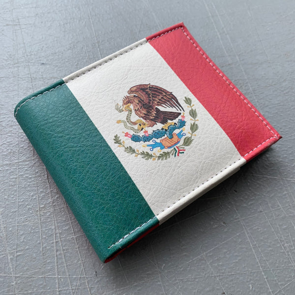 5" MEXICO FLAG WALLET LEATHER BIFOLD WALLET NEW