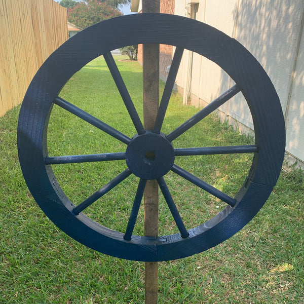16",24",30" WAGON WHEEL BARN WOOD NAVY BLUE WESTERN HOME DECOR