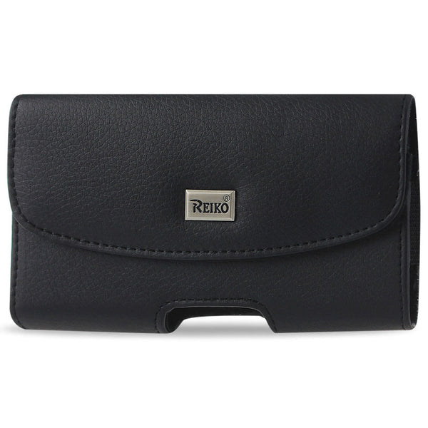 HP102B-BK 7" REIKO XL MEGA EXTRA LARGE LEATHER POUCH BELT LOOP HOLSTER CELL PHONE CASE UNIVERSAL OVERSIZE --FREE SHIPPING