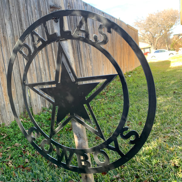 18", 24", 32" DALLAS COWBOYS LASER CUT CUSTOM VINTAGE RAW METAL CRAFT HANDMADE