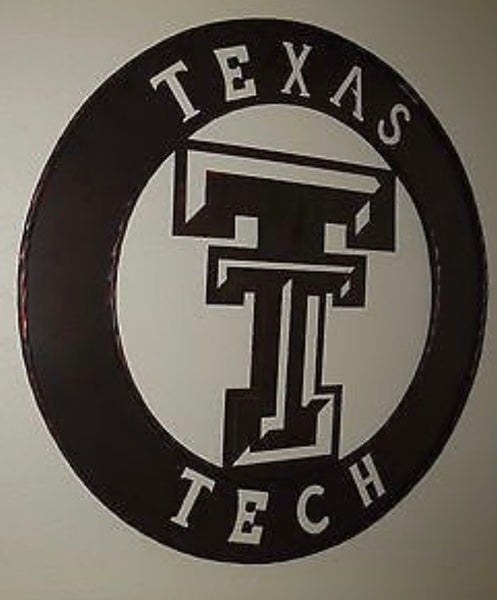 36" TEXAS TECH CUSTOM METAL VINTAGE CRAFT WESTERN HOME DECOR HANDMADE