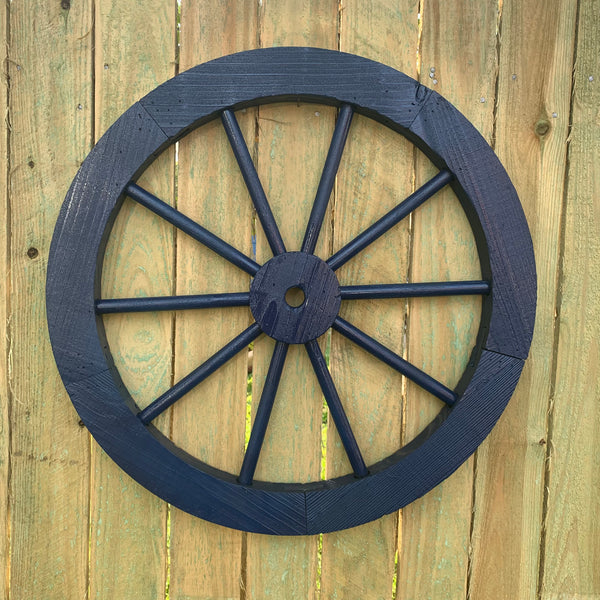16",24",30" WAGON WHEEL BARN WOOD NAVY BLUE WESTERN HOME DECOR