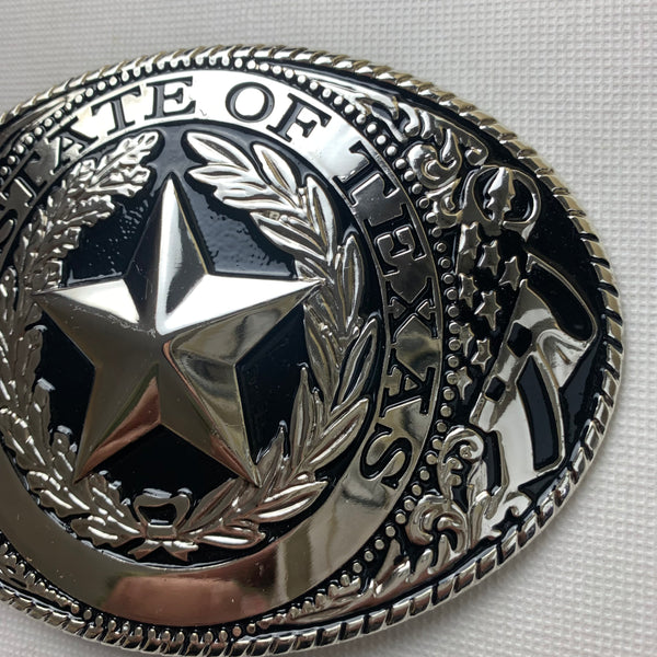 6" X 4" LONESTAR SILVER  STAR BELT BUCKLE WESTERN BELT BUCKLE FASHION ART NEW #EH12263