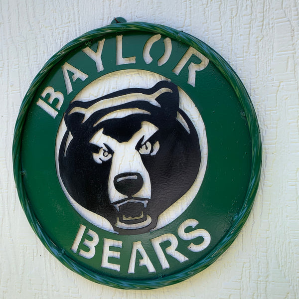 12",18",24",32" BAYLOR BEARS CUSTOM METAL VINTAGE CRAFT SIGN WESTERN HOME DECOR HANDMADE