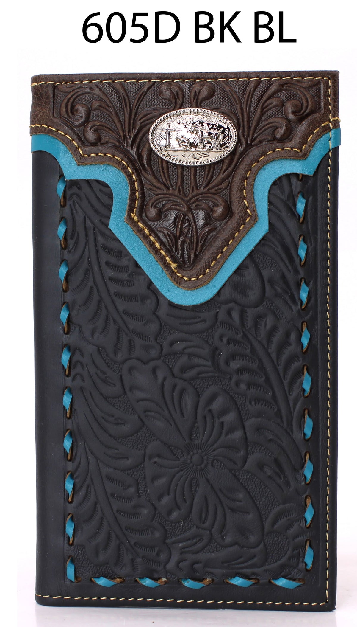 MEN'S GENUINE LEATHER CHECKBOOK WALLET WESTERN NEW