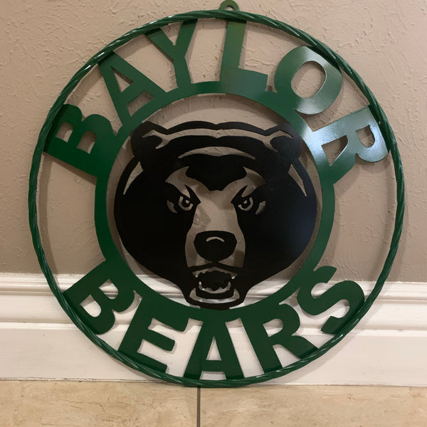 12",18",24",32" BAYLOR BEARS CUSTOM METAL VINTAGE CRAFT SIGN WESTERN HOME DECOR HANDMADE