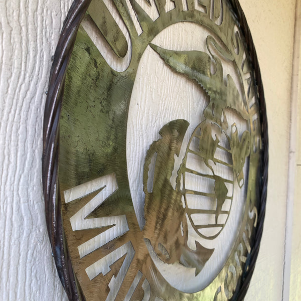 24" US MARINE CORPS MILITARY LASERCUT RAW METAL WALL ART WESTERN HOME DECOR HANDMADE NO PAINT