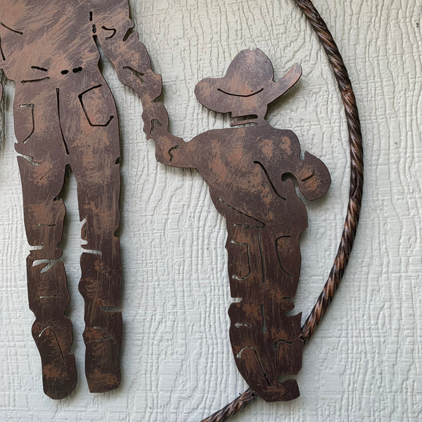 18",24" FATHER & 2 SON LASER CUT METAL WALL ART CUSTOM VINTAGE CRAFT RUSTIC BRONZE COPPER HAND MADE