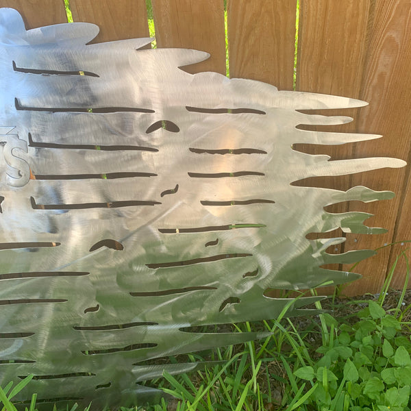 TATTERED DALLAS COWBOYS FLAG RAW METAL LASERCUT HANDMADE WESTERN HOME DECOR BRAND NEW