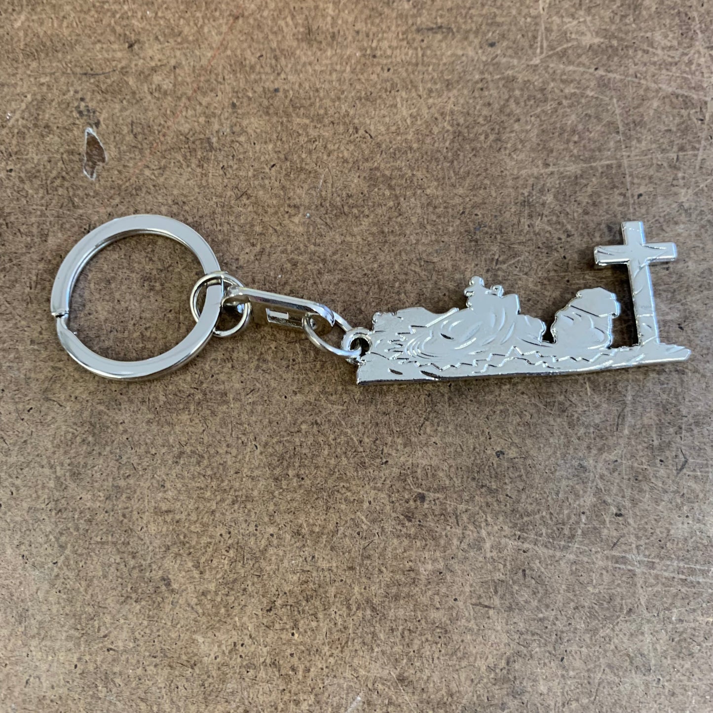 LG COWBOY CHRUCH PRAYER KEYCHAIN METAL WESTERN FASHION STYLE ART NEW