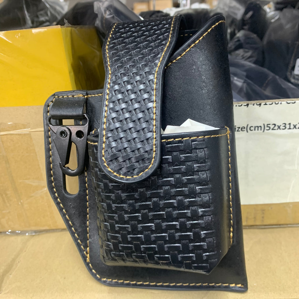 7" x 6" GENUINE LEATHER SHOOTING POUCH BELT LOOP HANDMADE NEW -- FREE SHIPPING