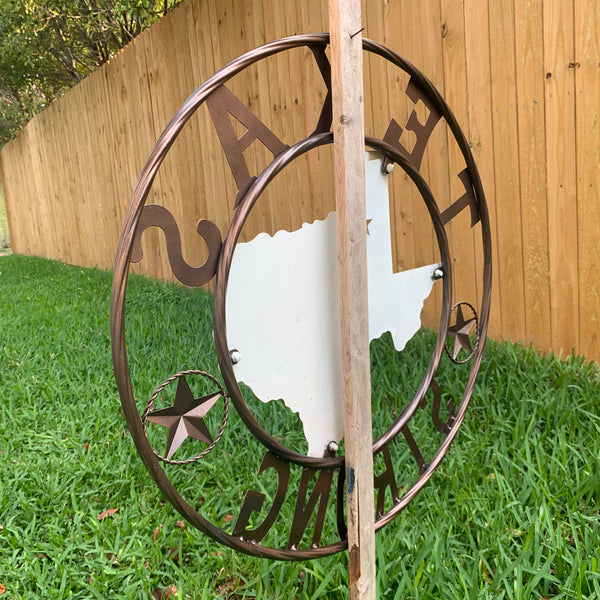 24" TEXAS STRONG BARN METAL WALL ART SIGN WESTERN HOME DECOR RED WHITE BLUE HANDMADE