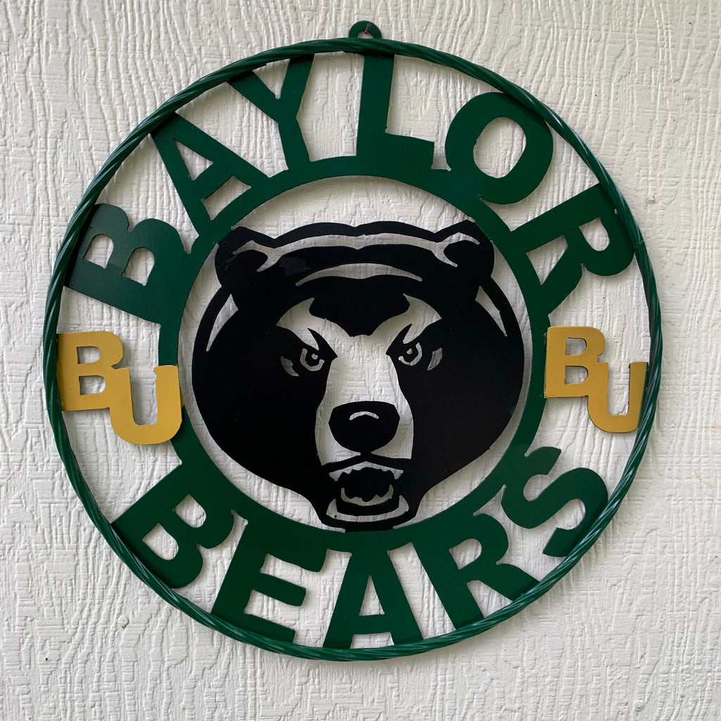 12",18",24",32" BAYLOR BEARS CUSTOM METAL VINTAGE CRAFT SIGN WESTERN HOME DECOR HANDMADE