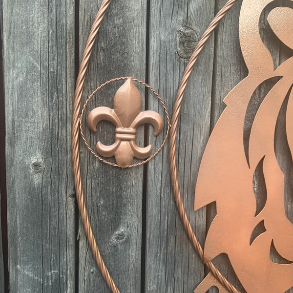 12",18", 24", 32", 36" GEAUX TIGERS HAMMERED COPPER CUSTOM METAL VINTAGE CRAFT SIGN TEAM HANDMADE