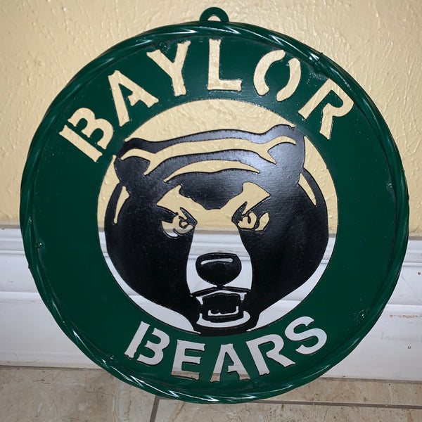 12",18",24",32" BAYLOR BEARS CUSTOM METAL VINTAGE CRAFT SIGN WESTERN HOME DECOR HANDMADE