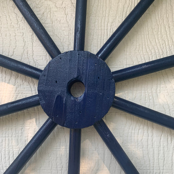 16",24",30" WAGON WHEEL BARN WOOD NAVY BLUE WESTERN HOME DECOR