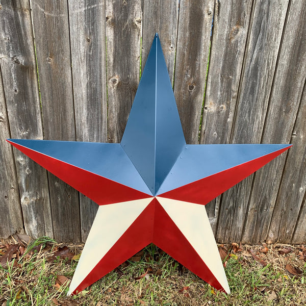 16",24",36" RED WHITE & BLUE METAL BARN STAR METAL WALL ART WESTERN HOME DECOR HANDMADE NEW ART #EH12939