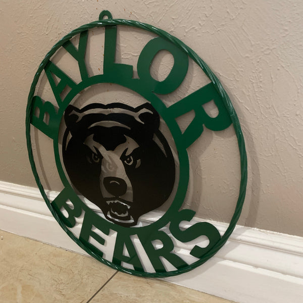 12",18",24",32" BAYLOR BEARS CUSTOM METAL VINTAGE CRAFT SIGN WESTERN HOME DECOR HANDMADE