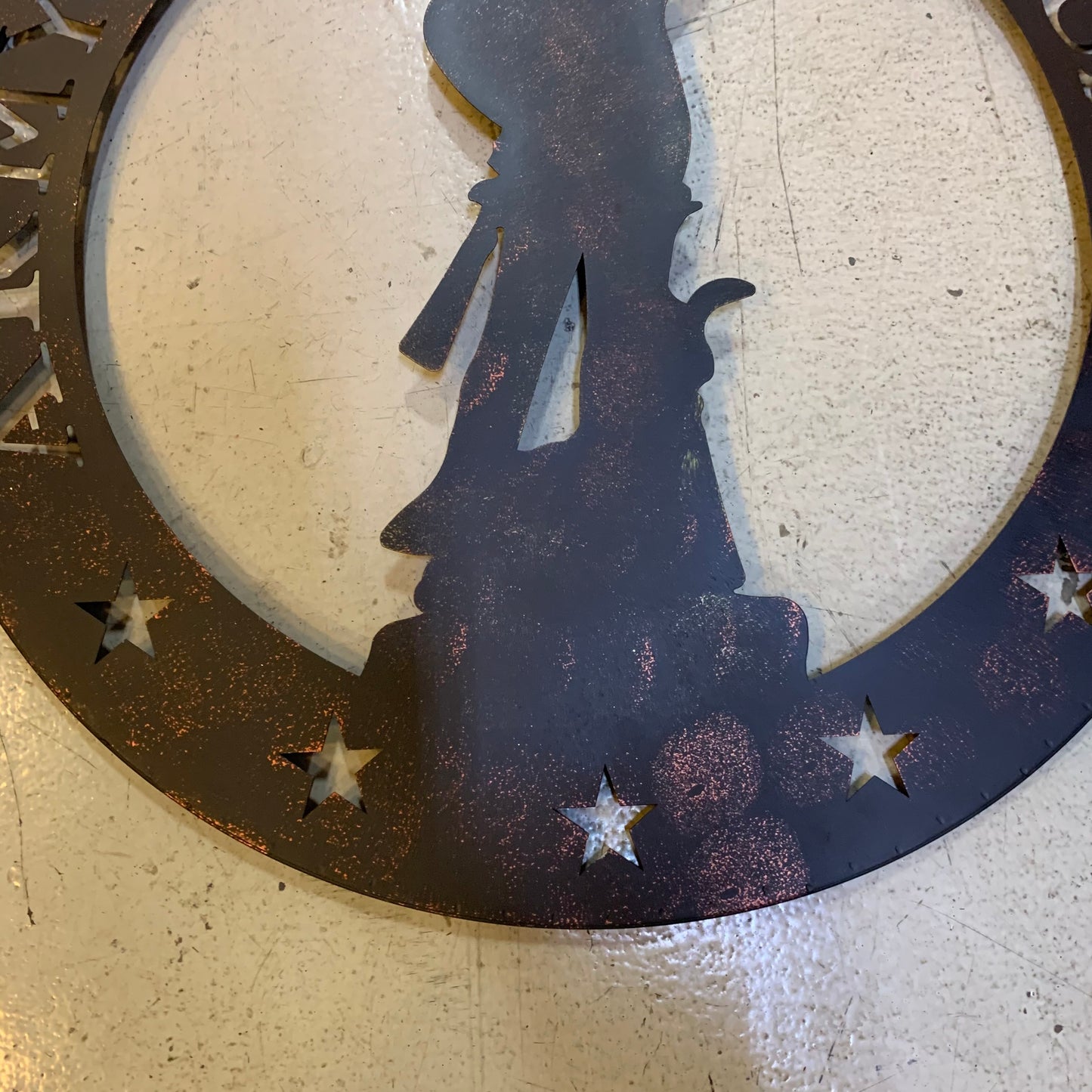 24" ARMY NATIONAL GUARD CUSTOM METAL VINTAGE CRAFT METAL WALL ART WESTERN HOME DECOR