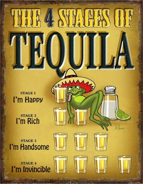 TEQUILA TIN SIGN METAL ART WESTERN HOME DECOR CRAFT