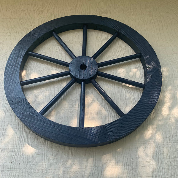 16",24",30" WAGON WHEEL BARN WOOD NAVY BLUE WESTERN HOME DECOR