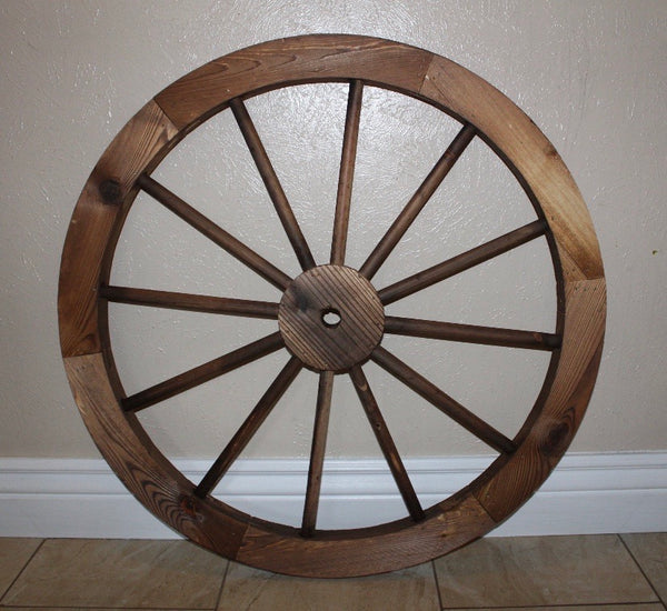 16",24",30" WAGON WHEEL NATURAL STAIN BARN WOOD WESTERN HOME DECOR RUSTIC NEW #EH11189