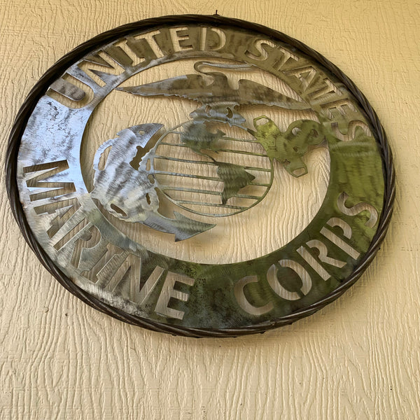 24" US MARINE CORPS MILITARY LASERCUT RAW METAL WALL ART WESTERN HOME DECOR HANDMADE NO PAINT